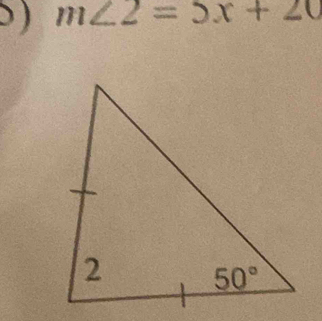 ) m∠ 2=5x+20