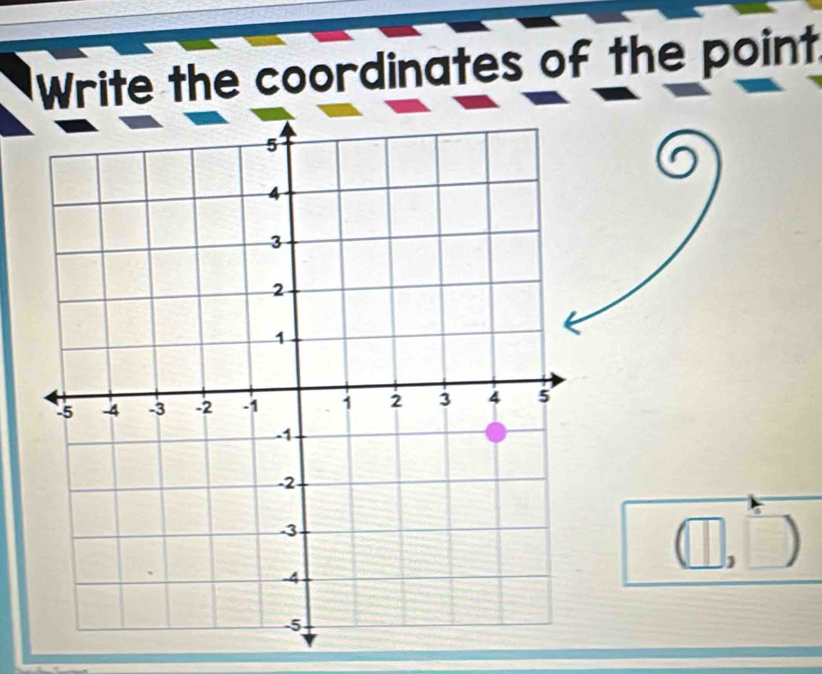 Write the coordinates of the point