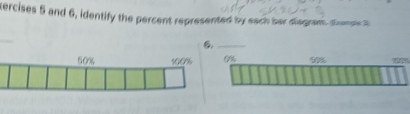 tercises 5 and 6, identify the percent represented by each her diegram. Eranpe 2 
_ 
6._