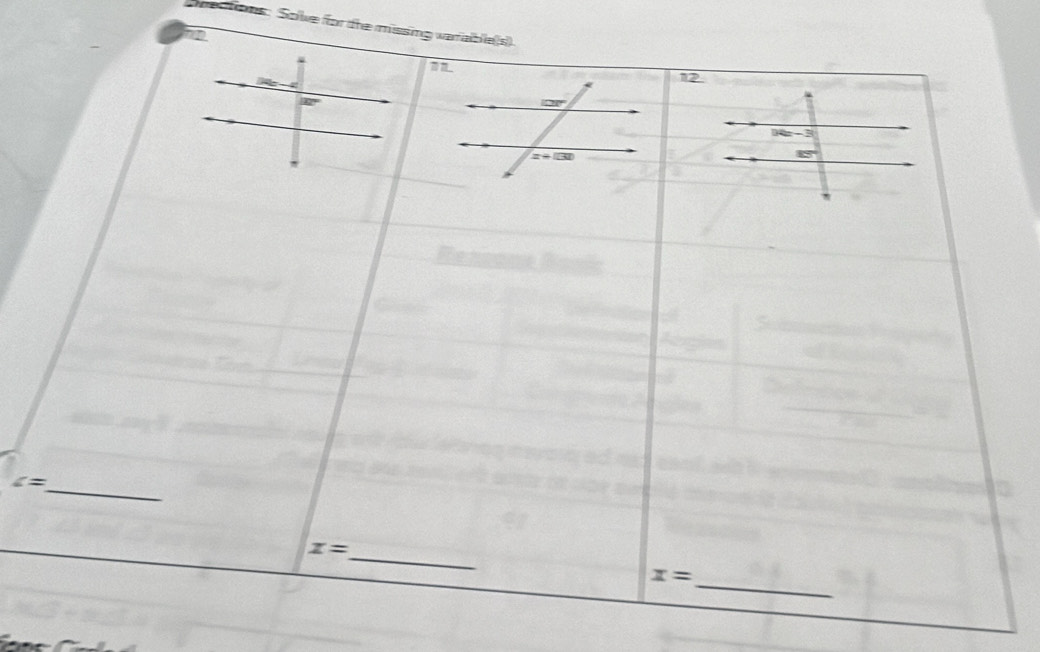 Swections Solve for the mssing
∠ =