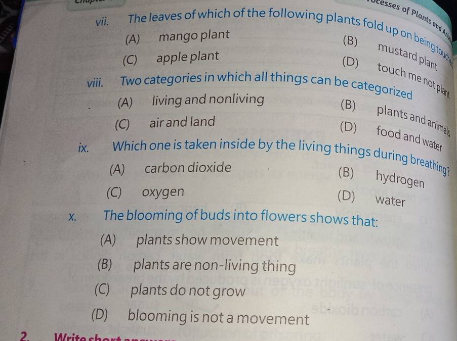 Solved: The leaves of which of the following plants fold up on being ...