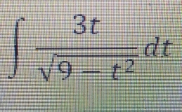 ∈t  3t/sqrt(9-t^2) dt