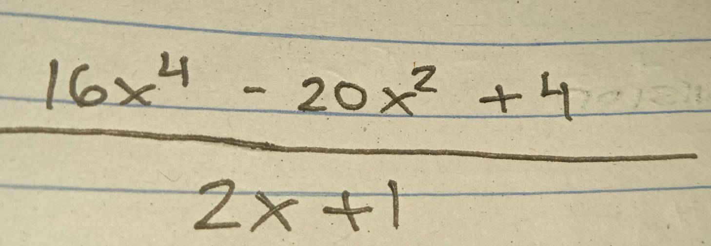  (16x^4-20x^2+4)/2x+1 