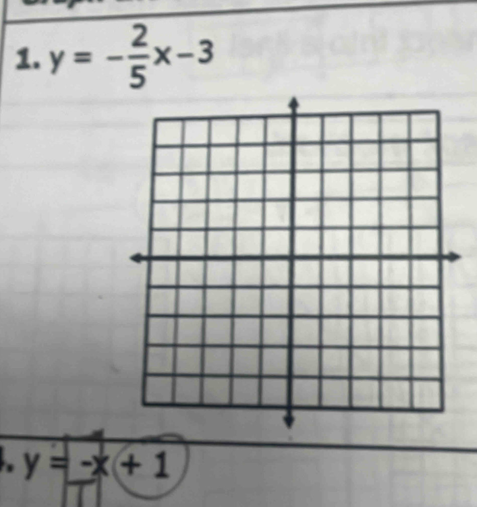 y=- 2/5 x-3
y=-x+1