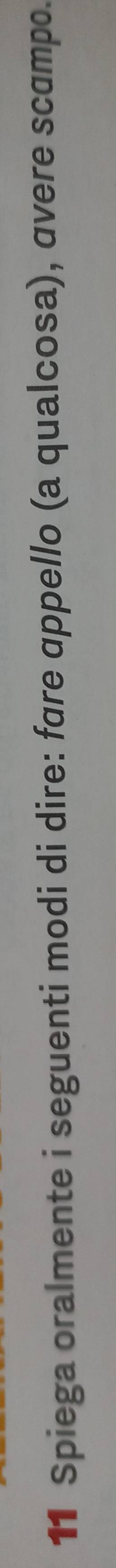 Spiega oralmente i seguenti modi di dire: fare ɑppello (a qualcosa), avere scampo.