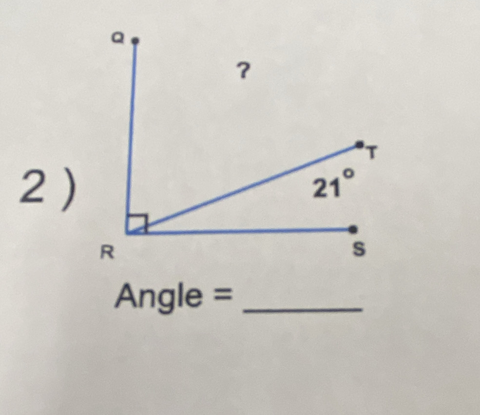 2 )
Angle =_