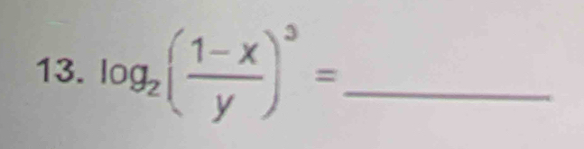 log _2( (1-x)/y )^3= _