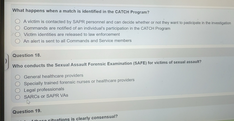 Solved: What happens when a match is identified in the CATCH Program? A ...