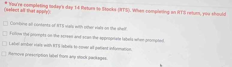 Solved: You’re completing today's day 14 Return to Stocks (RTS). When ...