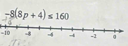 -8(8p+4)≤ 160
-10