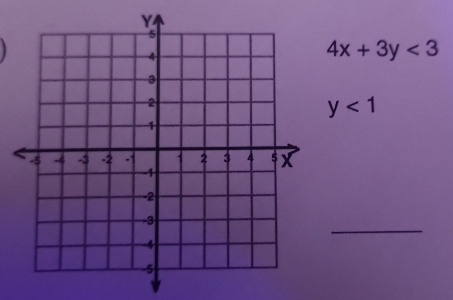 4x+3y<3</tex>
y<1</tex> 
_