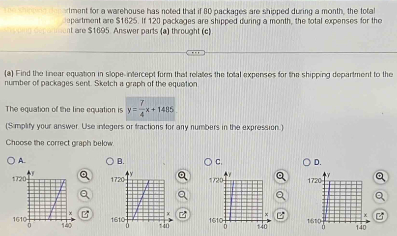 Solved: epartment for a warehouse has noted that if 80 packages are ...