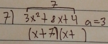  7/3x^2+8x+4 