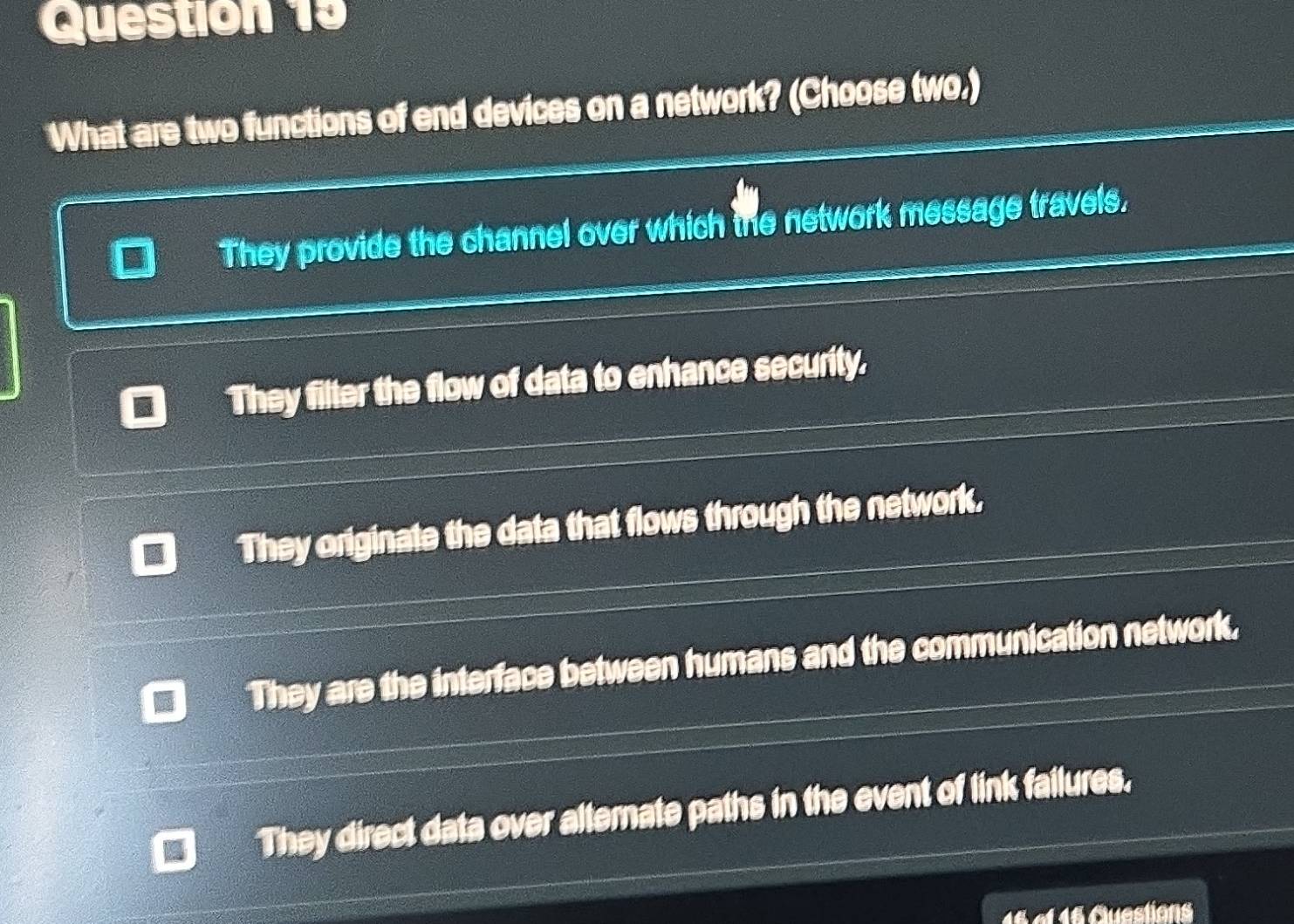 Solved what are two functions of end devices on a network choose two
