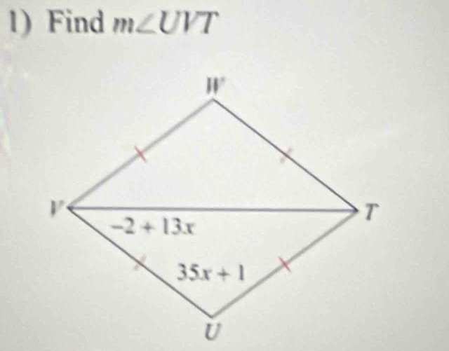 Find m∠ UVT