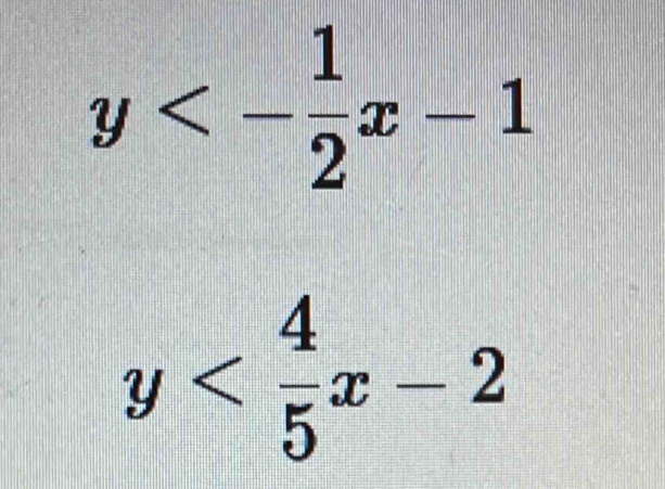 y<- 1/2 x-1
y