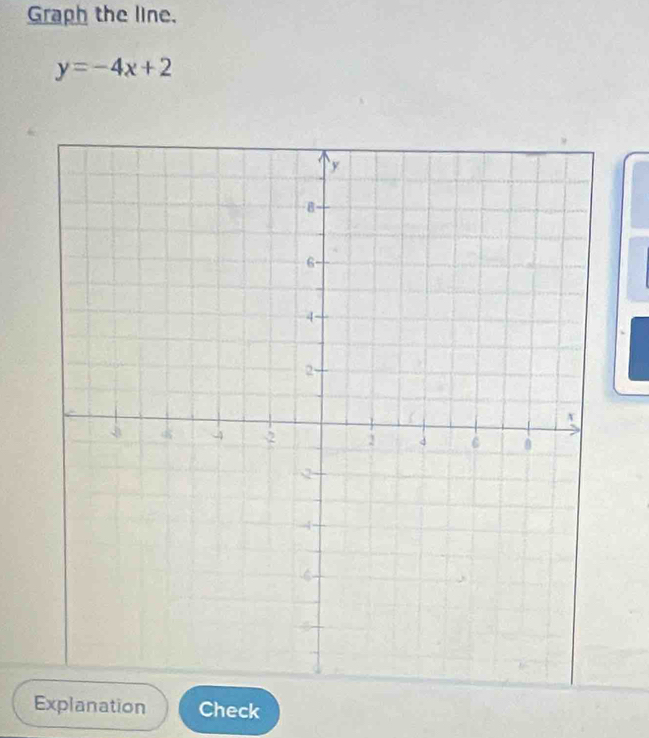 Graph the line.
y=-4x+2
Explanation Check