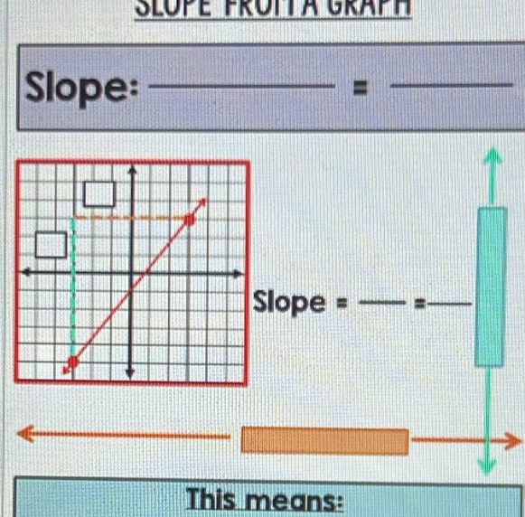 Slope:_ 
= 
_ 
ope = _=_ 
This means: