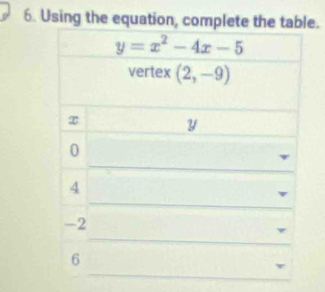 Using the equation, completee.