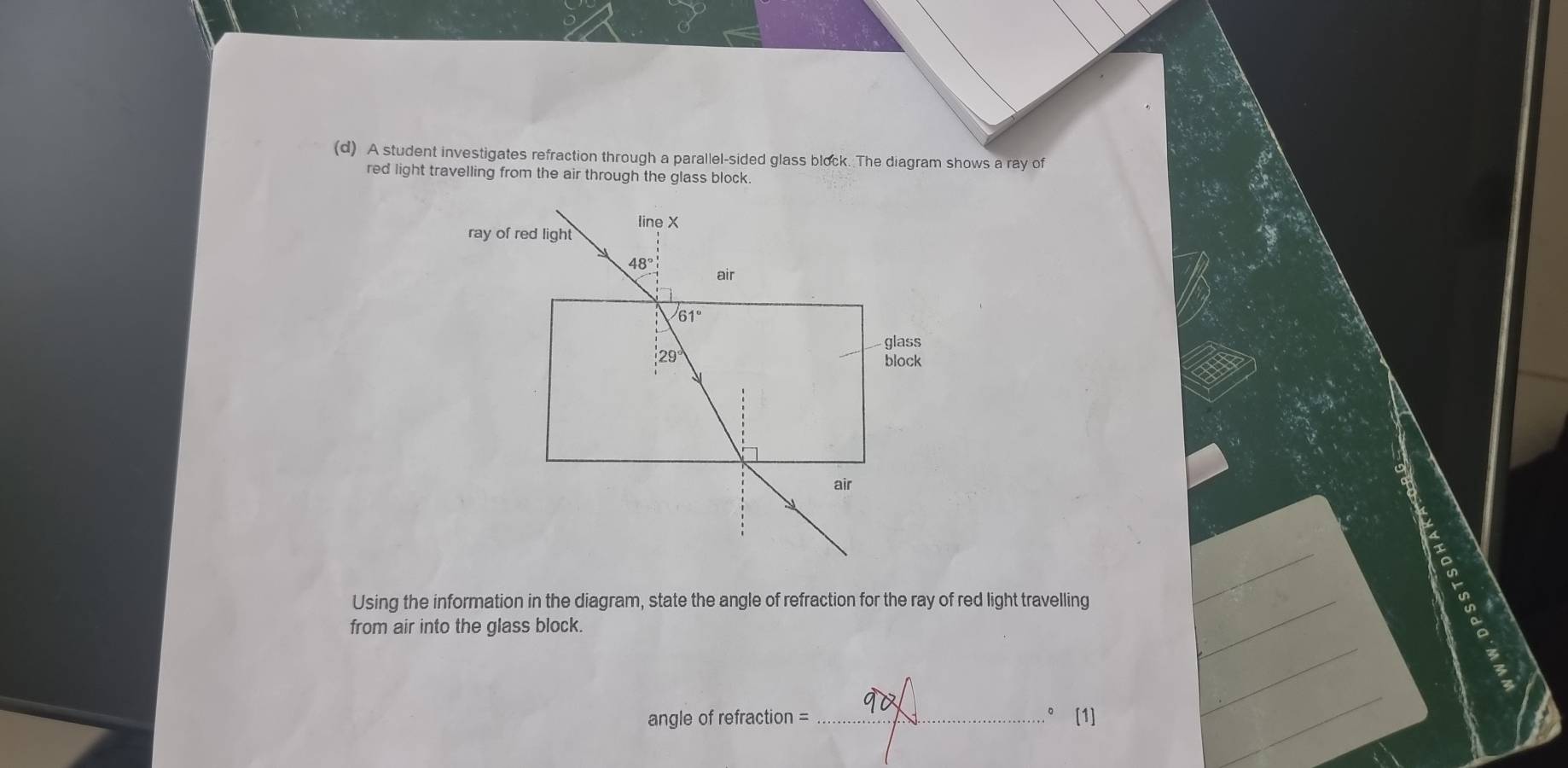 Solved: A student investigates refraction through a parallel-sided ...