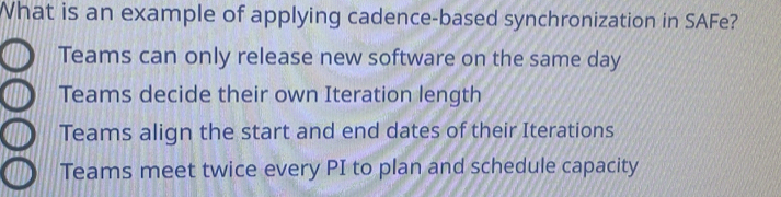 Solved: What is an example of applying cadence-based synchronization in ...