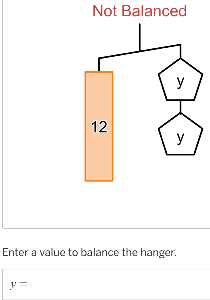 Not Balanced 
Enter a value to balance the hanger.
y=