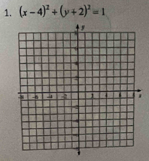 (x-4)^2+(y+2)^2=1