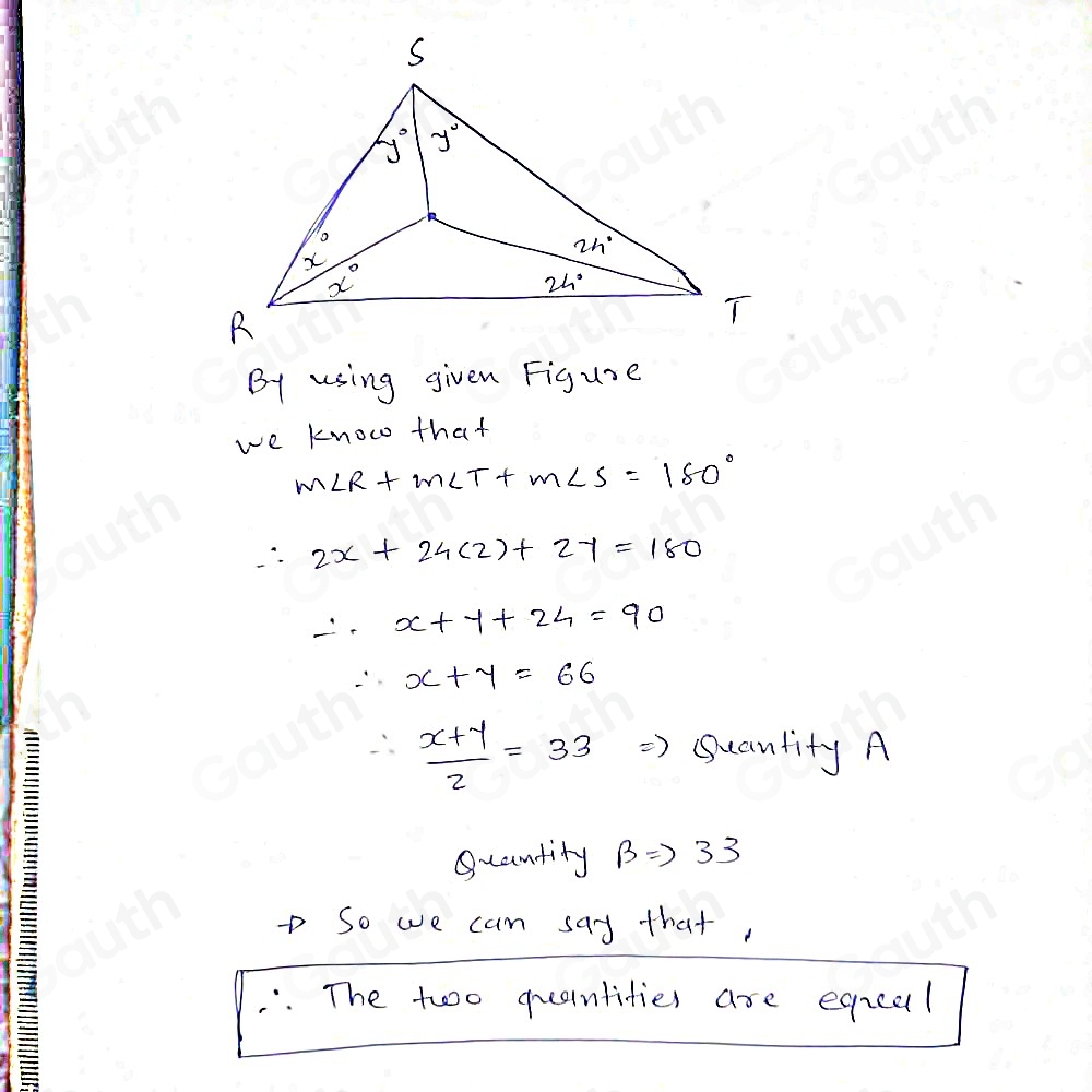 Solved: In the figure, line segments RM, SM, and TM bisect the angles ...