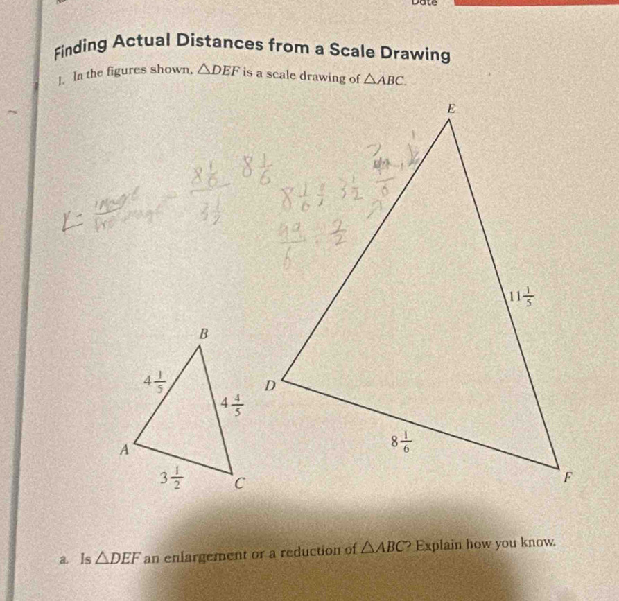 Solved: pate Finding Actual Distances from a Scale Drawing ]. In the ...