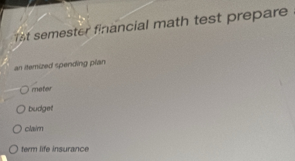 Solved: 1st semester financial math test prepare an itemized spending ...