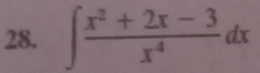 ∈t  (x^2+2x-3)/x^4 dx