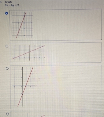 Graph
2x-5y=2
。