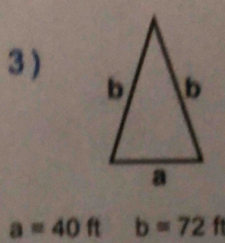 3 )
a=40ft x_1 b=72 f