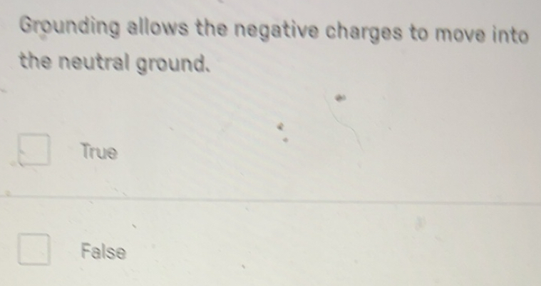 Solved: Grounding allows the negative charges to move into the neutral ...