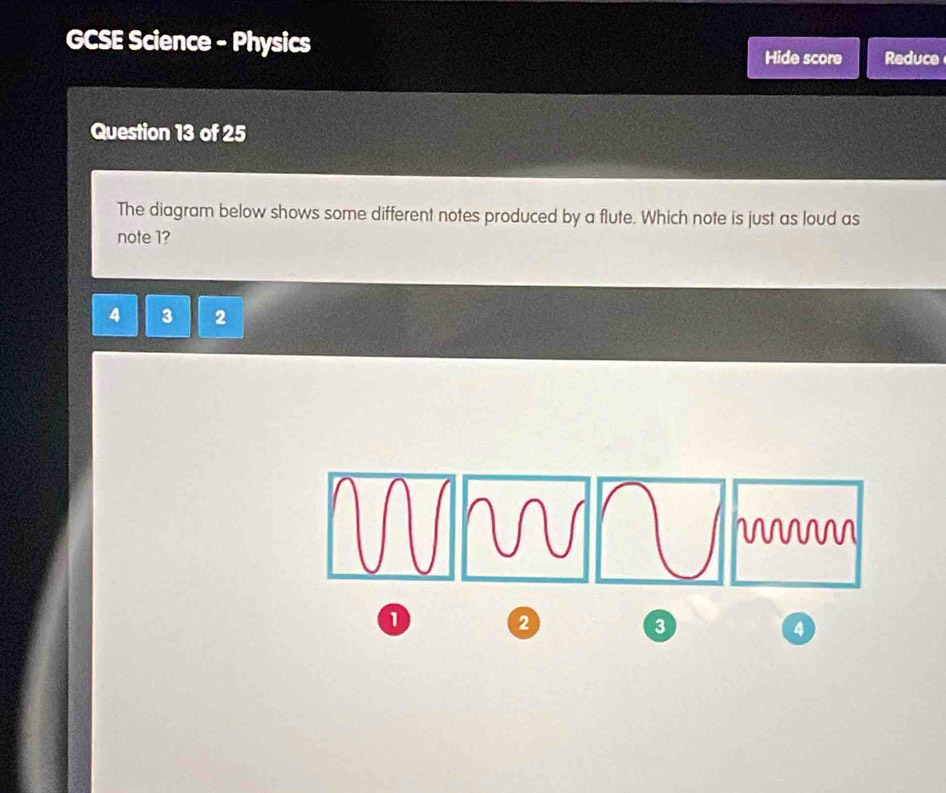 Solved: GCSE Science - Physics Hide score Reduce Question 13 of 25 The ...