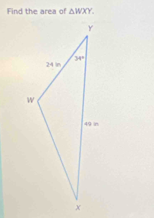 Find the area of △ WXY.