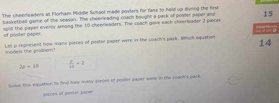 Solved: The cheerleaders at Florham Middle School made posters for fans ...