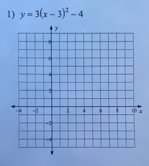 y=3(x-3)^2-4