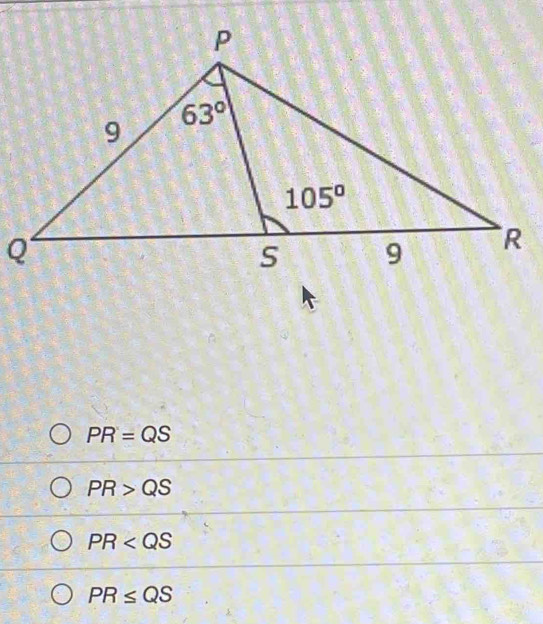 PR=QS
PR>QS
PR
PR≤ QS