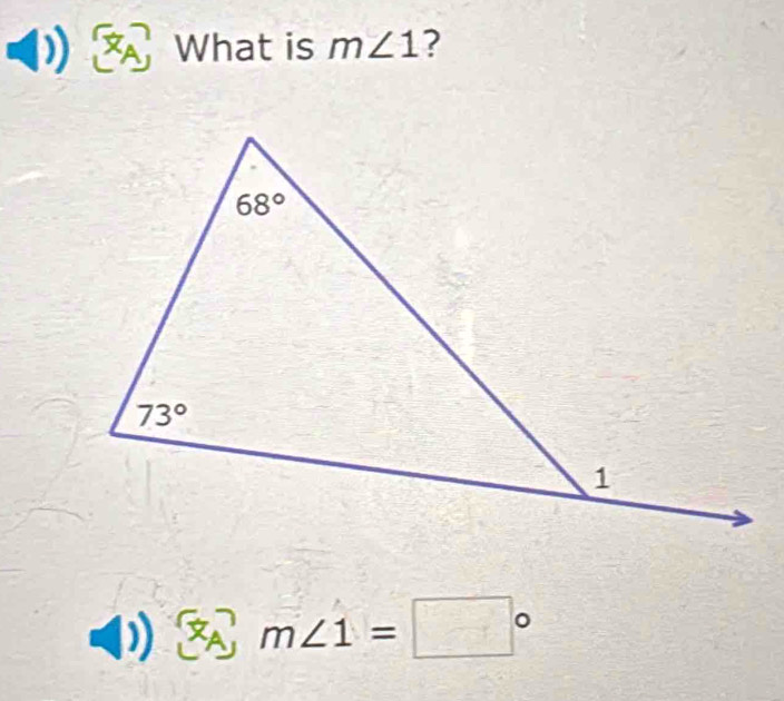 What is m∠ 1 ?
m∠ 1=□°