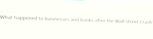 What happened to businesses and banks after the Wall Street Crash