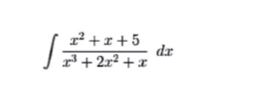 ∈t  (x^2+x+5)/x^3+2x^2+x dx