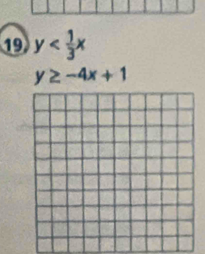 19 y
y≥ -4x+1