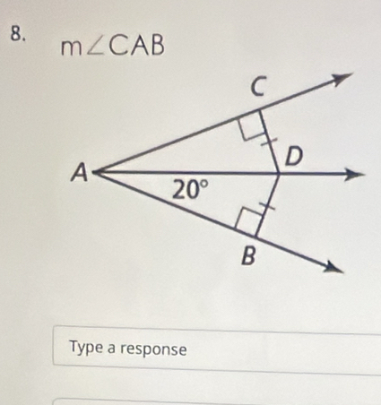 m∠ CAB
Type a response