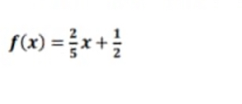 f(x)= 2/5 x+ 1/2 