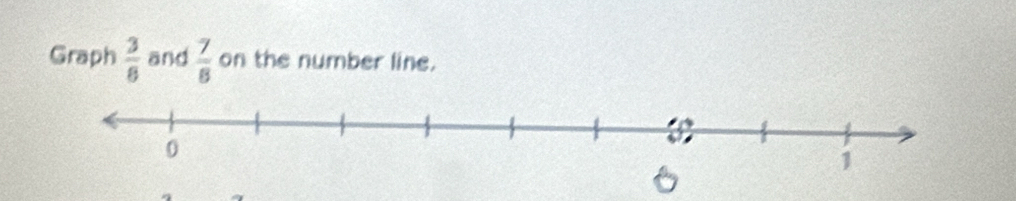 Graph  3/8  and  7/8  on the number line.

6
1