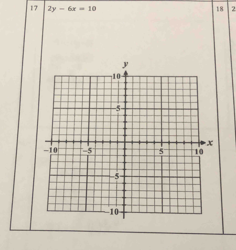 17 2y-6x=10 18 2