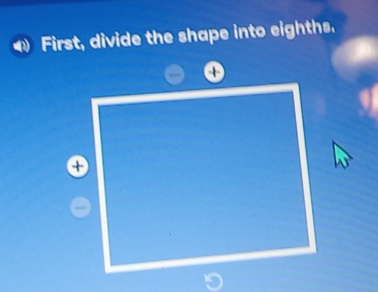 First, divide the shape into eighths.