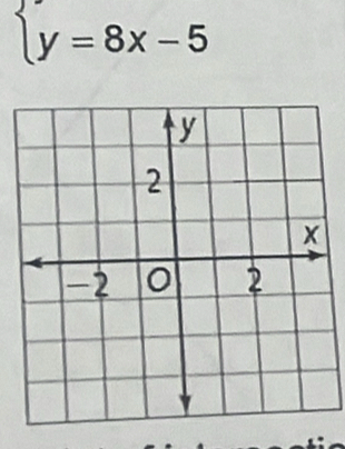 beginarrayl y=8x-5endarray.