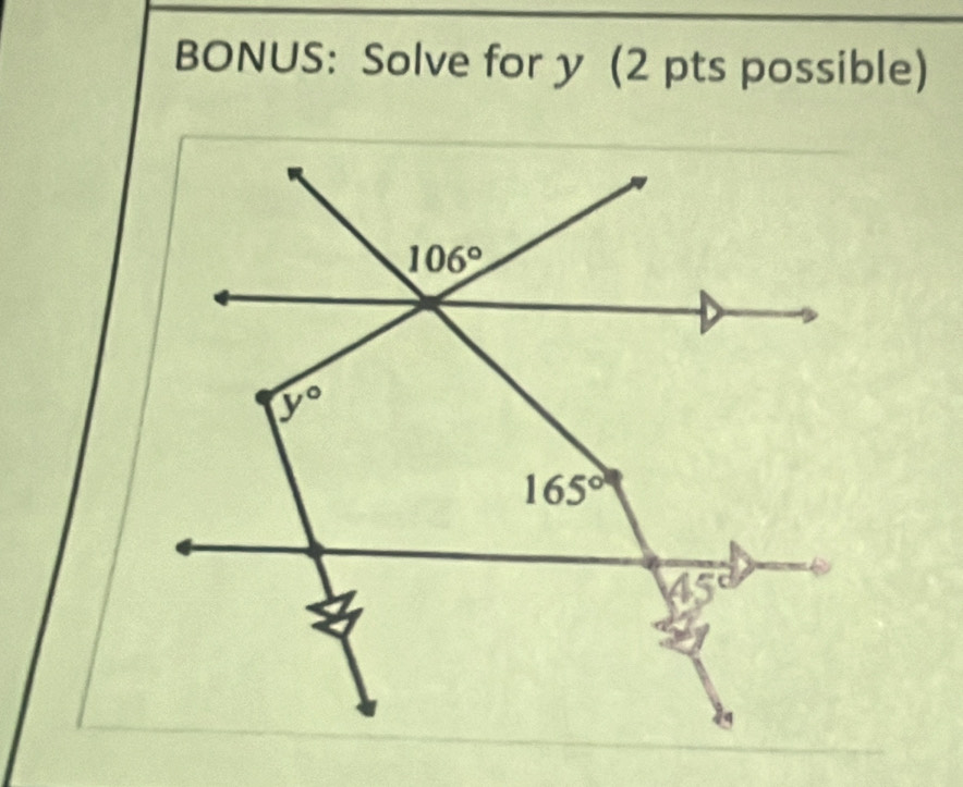 BONUS: Solve for y (2 pts possible)